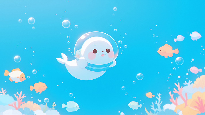 JPG 구름 캐릭터 행복 바다 컬러 일러스트 어류 바닷속 수중 수영 수중동물 거품 탐험 수면 산호 우주복 바다사자 국내일러스트 AI일러스트 AI콘텐츠 자연요소 동물 옷 감정 포유류 물 바다동물 수상스포츠 자포동물 파일형식