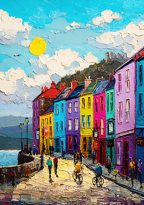 JPG 구름 문화 예술 바다 컬러 여행 일러스트 자연 하늘 산 거리 사람 풍경 해변 건물 일상 여름 햇빛 마을 자전거 국내일러스트 AI일러스트 AI콘텐츠 자연요소 건축물 계절 라이프 태양 바이크 생태계 파일형식