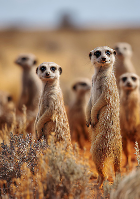 JPG 동물 편집이미지 아프리카 자연 햇빛 환경 사막 경계 호기심 생태계 서식지 미어캣 생존 편집실사 AI포토 AI콘텐츠 감정 나라 컨셉 태양 CG 파일형식