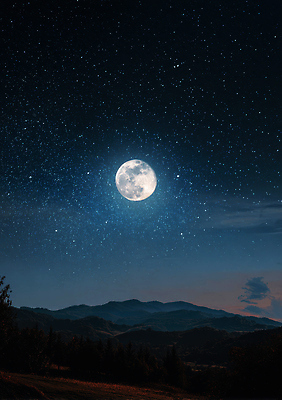 JPG 구름 편집이미지 별 야경 자연 하늘 조명 산 풍경 평화 우주 고요 달 밤 별빛 이미지편집 AI컴퓨터그래픽 AI콘텐츠 자연요소 컨셉 빛 견과류 야간 생태계 파일형식 풍경_경치