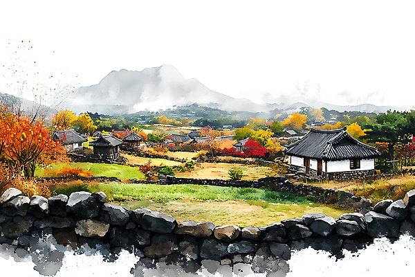 JPG 문화 여유 단풍 일러스트 자연 산 한국 돌담 초가집 풍경 평화 가을 전원 농촌 역사 정리 뷰티풀 고택 경관 국내일러스트 AI일러스트 AI콘텐츠 건축물 계절 감정 아시아 컨셉 잎 한옥 담장 돌_바위 시골 전기에너지 생태계 파일형식