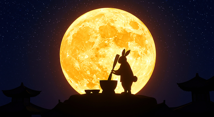 JPG 편집이미지 전통 문화 자연 하늘 떡 한국 풍경 보름달 달 토끼 밤 달빛 만들기 장면 조용 조화 이미지편집 유산 AI컴퓨터그래픽 AI콘텐츠 자연요소 아시아 포유류 모션 반려동물 견과류 생태계 파일형식