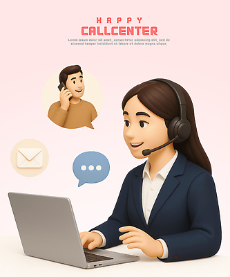 PSD 편집이미지 친절 기술 대화 노트북 컴퓨터 업무 상담원 전화기 텔레마케팅 소통 편집3D 컨셉 말하기 전자제품 3D 작업 사무원 서비스업 파일형식