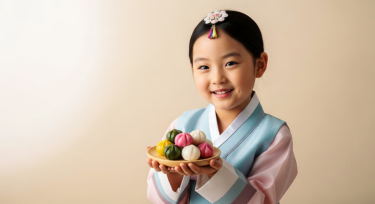 JPG 편집이미지 한국문화 전통 접시 기념일 어린이 음식 컬러 가족 미소 추석 축제 전통음식 한복 송편 의료성형뷰티 편집실사 AI인물포토 AI콘텐츠 동양문화 한국전통 식기 명절 관계 떡 한국 표정 사람 이벤트 전통의상 CG 파일형식 AI포토