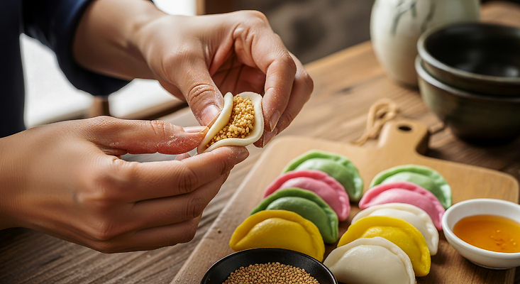 JPG 편집이미지 한식 컬러 재료 식탁 디저트 떡 요리 추석 식사 전통음식 송편 만들기 핸드메이드 의료성형뷰티 편집실사 AI인물포토 AI콘텐츠 전통 명절 음식 모션 탁자 CG 파일형식 AI포토