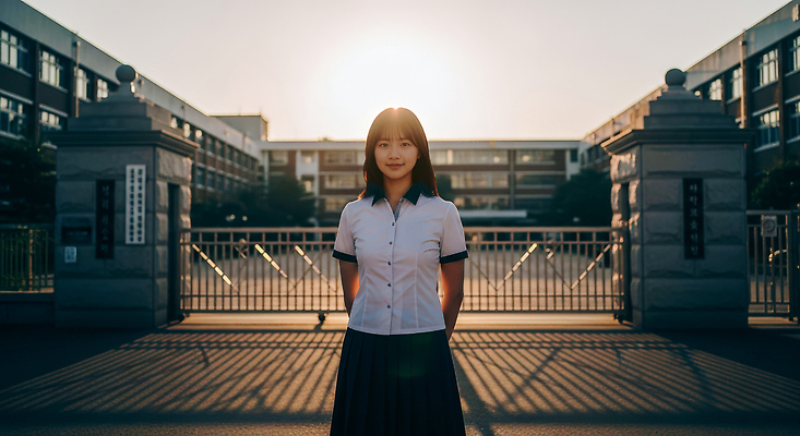 JPG 편집이미지 학생 교육 교복 백그라운드 학교 아침 풍경 청춘 햇빛 일출 촬영 분위기 열정 정문 의료성형뷰티 편집실사 AI인물포토 AI콘텐츠 주간 옷 감정 컨셉 태양 문 노을 CG 파일형식 AI포토