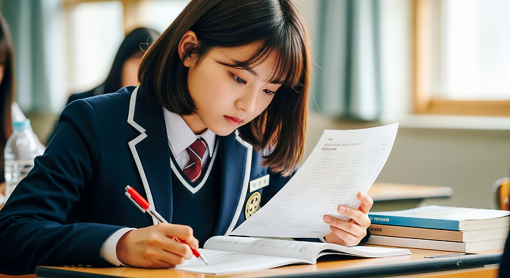 JPG 편집이미지 학생 시선 교실 모션 수업 경고 학습 환경 자료 시험 기록 집중 조용 의료성형뷰티 편집실사 AI인물포토 AI콘텐츠 교육 컨셉 학교 CG 파일형식 AI포토