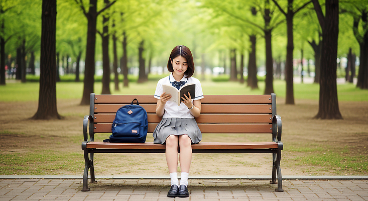 JPG 나무 편집이미지 학생 공원 벤치 배낭 자연 책 여름 학습 평화 읽기 조용 순간 의료성형뷰티 편집실사 AI인물포토 AI콘텐츠 식물 계절 공공시설 교육 컨셉 의자 가방 모션 CG 생태계 파일형식 AI포토