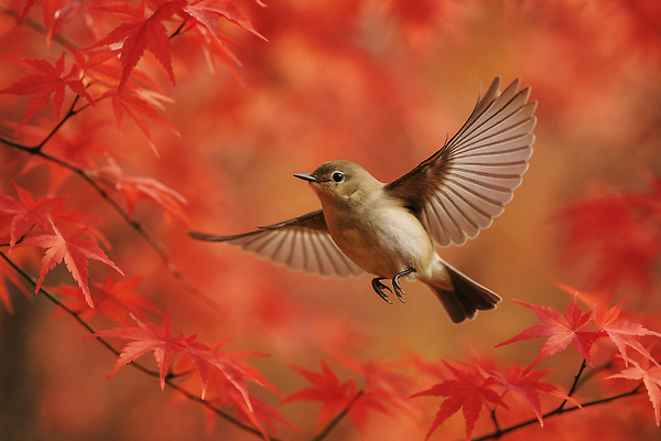 JPG 나무 편집이미지 컬러 단풍 날개 자연 조류 생명 풍경 공중 가을 비행 숲 뷰티풀 편집실사 AI포토 AI콘텐츠 식물 동물 계절 잎 CG 생태계 파일형식