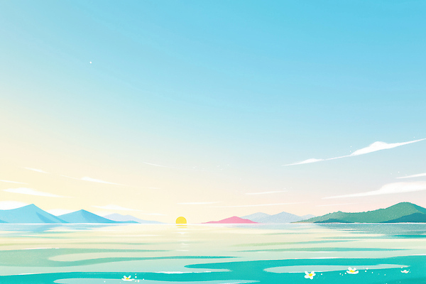 JPG 감정 여유 물결 파도 바다 컬러 일러스트 자연 하늘 산 풍경 여름 빛 태양 평화 어둠 일몰 조화 뷰티풀 수평선 차분 국내일러스트 AI일러스트 AI콘텐츠 자연요소 계절 컨셉 노을 생태계 파일형식