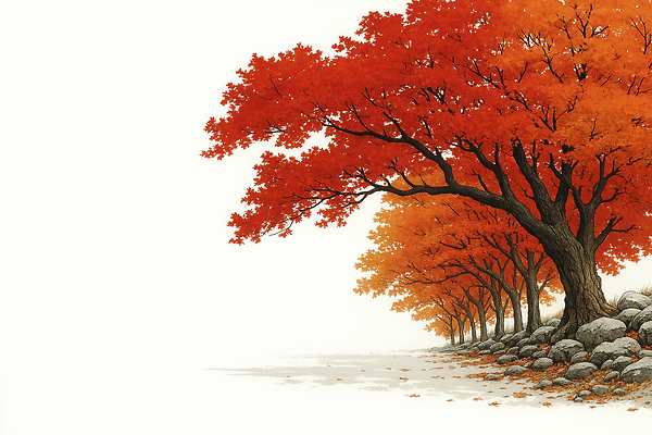 JPG 나무 사계절 길 컬러 단풍 일러스트 자연 나뭇잎 풍경 야외 평화 환경 정원 산책로 가을 도시 숲 힐링 조경 뷰티풀 국내일러스트 AI일러스트 AI콘텐츠 식물 계절 컨셉 잎 생태계 파일형식