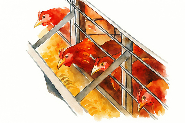 JPG 동물 농업 일러스트 자연 조류 안전 농장 평화 환경 시골 닭 축산업 먹이 온도 동물보호 국산 습관 닭장 철장 국내일러스트 AI일러스트 AI콘텐츠 산업 컨셉 사회이슈 생태계 파일형식