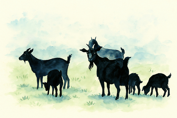 JPG 동물 일러스트 가족 자연 염소 초원 초록색 여름 농장 평화 귀여움 소리 목초지 산책 방목 생태계 느림 접착풀 국내일러스트 AI일러스트 AI콘텐츠 계절 컬러 컨셉 농업 포유류 관계 휴식 문구용품 목장 풀_접착제 축산업 파일형식 초원_자연