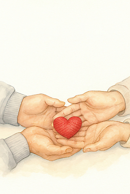 JPG 커플 감정 상징 일러스트 관계 협력 함께함 따뜻함 사랑 우정 기쁨 양손 마음 표현 나눔 수공예 소통 정성 인간관계 국내일러스트 AI일러스트 AI콘텐츠 손 컨셉 친구 공예 파일형식