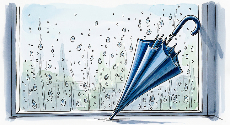 JPG 감정 일러스트 우산 창문 자연 날씨 실내 풍경 야외 일상 파란색 회색 슬픔 물방울 비 도심 조용 흐림 차분 국내일러스트 AI일러스트 AI콘텐츠 자연요소 컬러 컨셉 내부 라이프 도시 생태계 파일형식