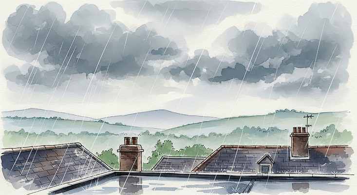 JPG 나무 구름 일러스트 자연 하늘 지붕 날씨 산 거리 풍경 비 분위기 차가움 빗방울 흐림 울창 전경 경관 국내일러스트 AI일러스트 AI콘텐츠 자연요소 식물 컨셉 비_날씨 생태계 파일형식 탑뷰