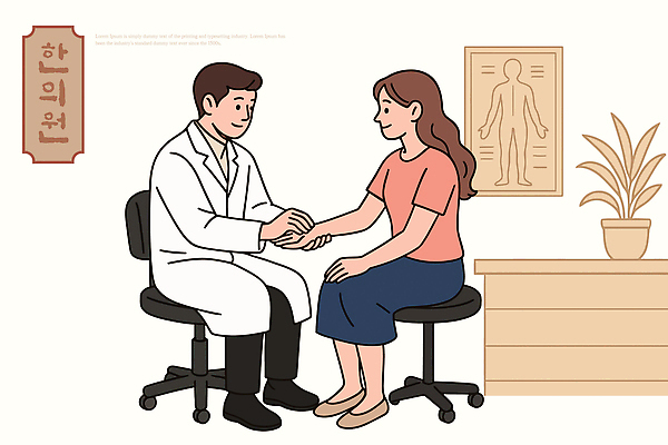 여자 일러스트 직장 건강 치료 진료 환자 의사 체험 편안함 손목 척추 서비스 상담 문제 한의원 한의사 방법 전문 국내일러스트 AI파일 컨셉 회사 의학 뼈 병원 사람 신체부위 의료진 감각 파일형식 벡터