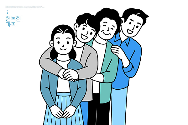 커플 여자 남자 행복 어린이 일러스트 가족 포옹 따뜻함 순간포착 사랑 미소 웃음 원근감 격려 소통 유대감 국내일러스트 AI파일 감정 뷰포인트 컨셉 관계 안기 모션 촬영기법 표정 사람 파일형식 벡터
