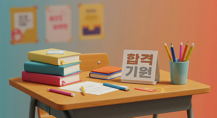 JPG 편집이미지 학생 교육 학교 문구용품 색연필 학습 연필 공책 기도 배열 책상 합격 공부방 정리 이미지편집 AI컴퓨터그래픽 AI콘텐츠 가구 학용품 필기구 오브젝트 파일형식