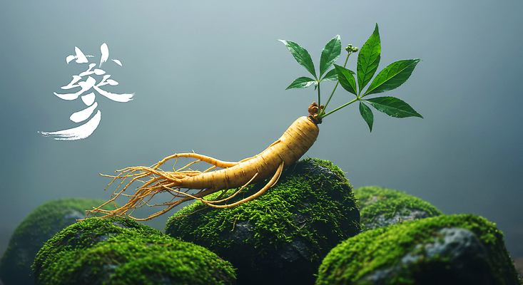 JPG 식물 편집이미지 자연 생명 한국 건강 이끼 초록색 환경 약재 바위 인삼 뿌리 산속 조화 뷰티풀 이미지편집 AI컴퓨터그래픽 AI콘텐츠 아시아 컬러 산 약 돌_바위 삼 생태계 파일형식