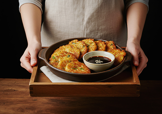 JPG 편집이미지 한국전통 손 한식 재료 요리 주방 전통음식 전 간장 서빙 레시피 나무쟁반 요리준비 의료성형뷰티 맛있는 편집실사 AI인물포토 AI콘텐츠 전통 음식 한국 쟁반 목재 신체부위 양념 CG 준비 파일형식 AI포토