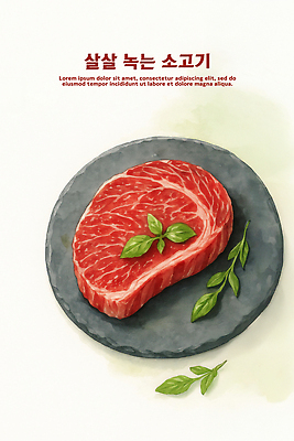 PSD 음식 일러스트 재료 육류 스테이크 요리 주방 요리사 식사 소고기 신선 맛 준비 레시피 바질 건강식 돌판 식욕 국내일러스트 직업 컨셉 식재료 서양음식 돌_바위 파일형식