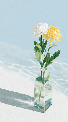 JPG 식물 꽃 물결 컬러 일러스트 자연 생명 국화 장식 여름 햇빛 정원 꽃병 식물원 조화 뷰티풀 수분_꽃가루 국내일러스트 AI일러스트 AI콘텐츠 계절 태양 생태계 파일형식