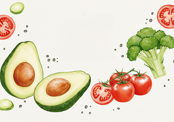 JPG 음식 컬러 다이어트 토마토 채소 일러스트 식재료 자연 건강 요리 식사 샐러드 신선 브로콜리 채식 비타민 아보카도 건강식 국내일러스트 AI일러스트 AI콘텐츠 영양군 과일 경상북도 생태계 영양소 파일형식