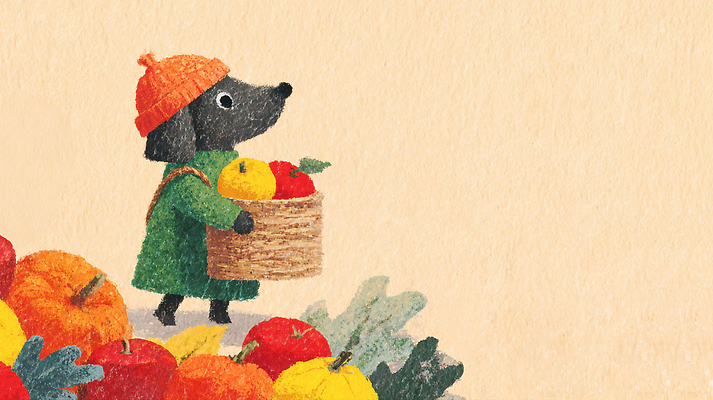 JPG 캐릭터 행복 컬러 단풍 과일 일러스트 자연 미소 농작물 농장 바구니 귀여움 농사 수확 가을 강아지 사과 아기자기 국내일러스트 AI일러스트 AI콘텐츠 계절 감정 컨셉 잎 농업 표정 반려동물 개 생태계 파일형식