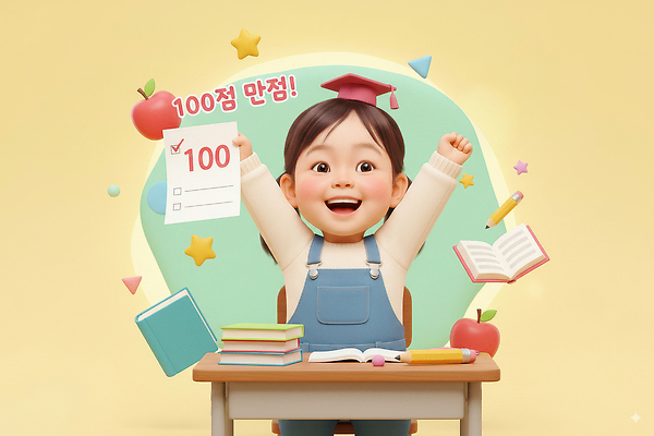 JPG 편집이미지 교육 행복 어린이 성공 표정 책 학습 기쁨 성장 사과 성적 과제 100점 이미지편집 AI컴퓨터그래픽 AI콘텐츠 감정 컨셉 과일 사람 점수 파일형식