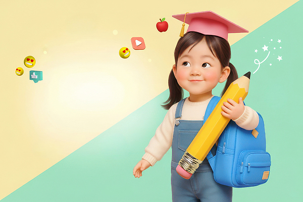 JPG 편집이미지 교육 행복 어린이 가방 졸업 성공 표정 학습 연필 희망 꿈 성장 열정 과제 소셜미디어 이미지편집 AI컴퓨터그래픽 AI콘텐츠 잡화 감정 컨셉 학용품 사람 필기구 파일형식