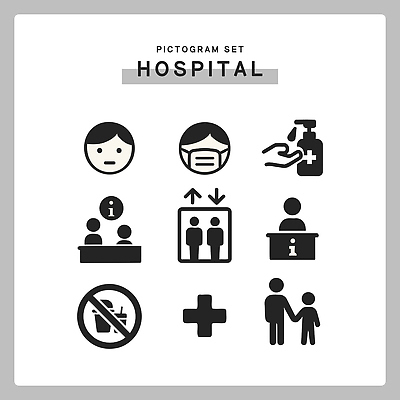 아이콘 안내 건강 병원 마스크 안전 치료 부모 픽토그램 환자 간호사 의사 정보 응급 위생 엘리베이터 서비스 보호자 소독 출입금지 2D아이콘 AI파일 의학 가족 의료진 금지 긴급 파일형식 벡터