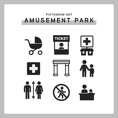 아이콘 어린이 가족 안내 대화 안전 픽토그램 놀이공원 대기 체험 티켓 놀이기구 입장 즐거움 시설 유모차 방문 편의시설 흥미 2D아이콘 AI파일 감정 컨셉 관계 말하기 사람 테마파크 아기용품 파일형식 벡터