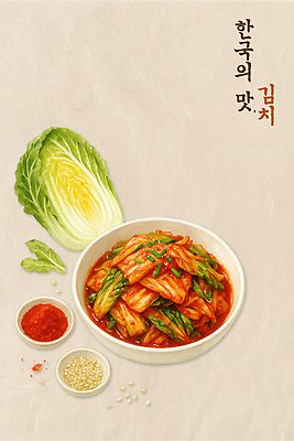 PSD 편집이미지 한식 채소 반찬 김치 건강 요리 식사 전통음식 양념 맛 배추 매움 레시피 고춧가루 이미지편집 전통 음식 컨셉 가루 파일형식