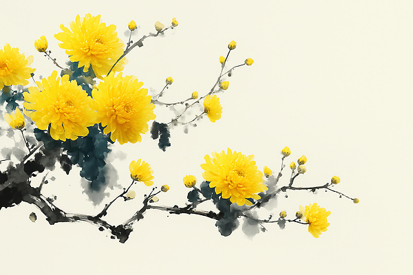 JPG 식물 꽃 예술 잎 일러스트 자연 생명 가지 수채화 국화 풍경 정원 봄 꽃봉오리 원예 화사함 조화 뷰티풀 색감 국내일러스트 AI일러스트 AI콘텐츠 계절 컨셉 채소 취미 생태계 파일형식