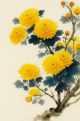 JPG 식물 계절 꽃잎 화초 컬러 꽃다발 잎 일러스트 자연 생명 국화 풍경 정원 봄 금색 포근함 조화 뷰티풀 국내일러스트 AI일러스트 AI콘텐츠 꽃 감각 생태계 파일형식