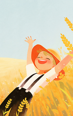 JPG 모자 행복 어린이 농업 일러스트 자연 웃음 풍경 여름 농작물 햇빛 농장 노란색 기쁨 자유 탐험 즐거움 외출 밀밭 목가 국내일러스트 AI일러스트 AI콘텐츠 잡화 계절 감정 산업 컬러 컨셉 밭 표정 사람 태양 밀 생태계 파일형식