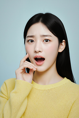 JPG 편집이미지 손 여자 감정 포즈 백그라운드 표정 사람 노란색 고요 놀람 스웨터 뷰티풀 자아 의료성형뷰티 편집실사 AI인물포토 AI콘텐츠 컬러 상의 신체부위 CG 파일형식 AI포토