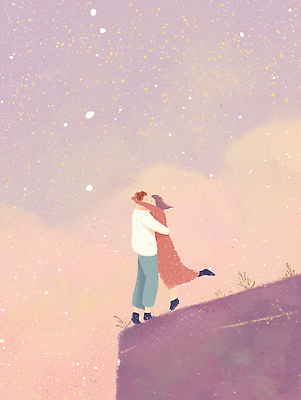 JPG 커플 행복 감정 겨울 일러스트 포옹 자연 하늘 따뜻함 사랑 풍경 세계 노을 낭만 벚꽃 저녁 조화 순간 국내일러스트 AI일러스트 AI콘텐츠 자연요소 계절 꽃 컨셉 관계 안기 야간 생태계 파일형식