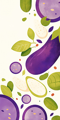 JPG 식물 디자인 컬러 백그라운드 잎 채소 일러스트 자연 가지 건강 미술 풍경 장식 신선 원형 자주색 그림 유기농 조화 세련 국내일러스트 AI일러스트 AI콘텐츠 도형 웰빙 문화예술 생태계 파일형식