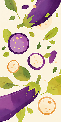 JPG 식물 디자인 계절 컬러 농업 채소 일러스트 식재료 자연 식탁 가지 건강 요리 신선 유기농 원예 조화 비건 미각 국내일러스트 AI일러스트 AI콘텐츠 영양군 웰빙 산업 탁자 취미 감각 경상북도 생태계 채식주의자 파일형식