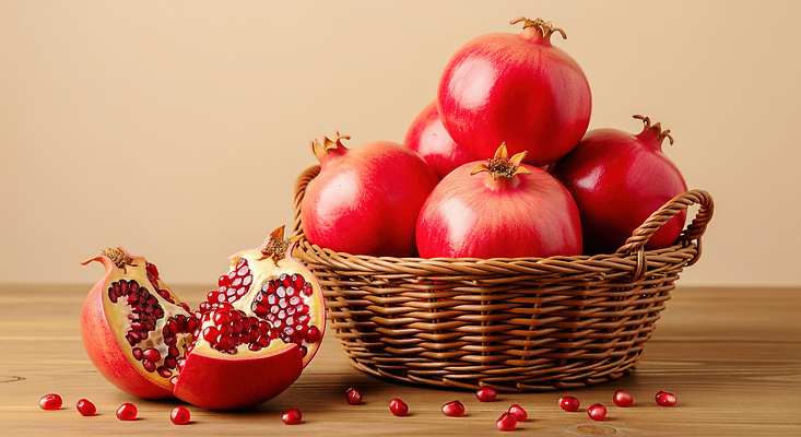 JPG 편집이미지 음식 과일 자연 건강 요리 여름 바구니 달콤 석류 비타민 편집실사 AI포토 AI콘텐츠 계절 맛 CG 생태계 영양소 파일형식