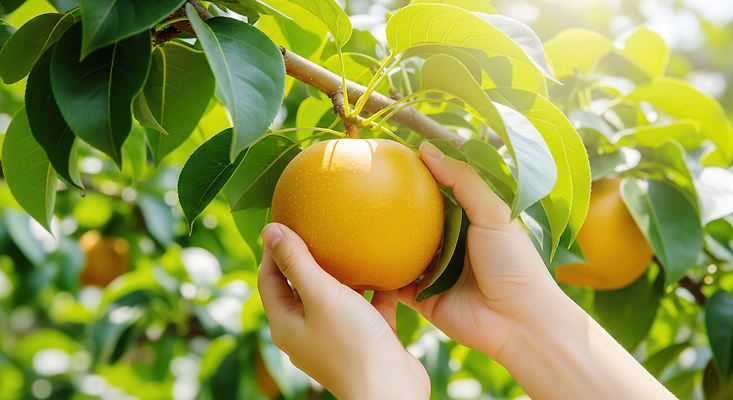 JPG 나무 편집이미지 손 농업 과일 자연 여름 농작물 햇빛 수확 신선 배 과수원 과일나무 편집실사 AI인물포토 AI콘텐츠 식물 계절 산업 신체부위 태양 CG 생태계 파일형식 AI포토