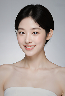 JPG 편집이미지 여자 조명 표정 미소 청춘 뷰티 촬영 고요 매력적 피부 뷰티풀 의료성형뷰티 편집실사 AI인물포토 AI콘텐츠 컨셉 사람 신체부위 CG 파일형식 AI포토