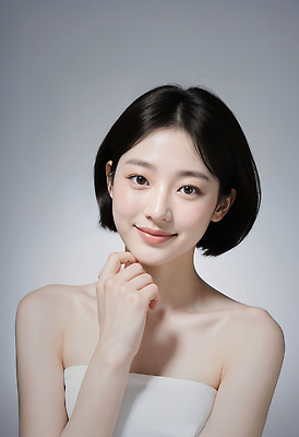 JPG 편집이미지 헤어스타일 여자 감정 얼굴 포즈 미소 사람 뷰티 촬영 고요 표현 우아함 의료성형뷰티 편집실사 AI인물포토 AI콘텐츠 컨셉 표정 신체부위 CG 파일형식 AI포토