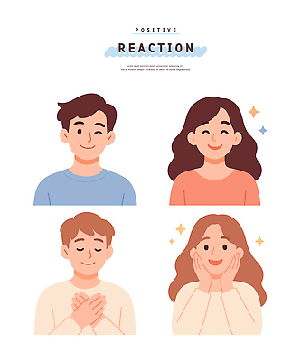 행복 감정 얼굴 일러스트 표정 미소 웃음 사람 여러명 친구 기쁨 만족 소통 국내일러스트 AI파일 다수 컨셉 관계 신체부위 파일형식 벡터