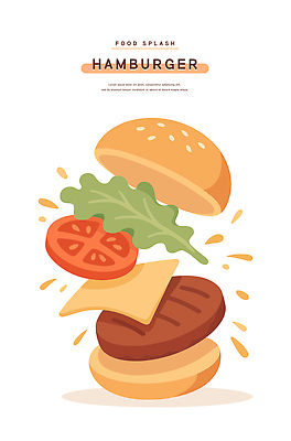 음식 빵 분홍색 백그라운드 토마토 일러스트 재료 치즈 패스트푸드 요리 공중 그래픽 디지털 햄버거 신선 양상추 그림 점심 패티 색감 국내일러스트 AI파일 컬러 채소 유제품 인스턴트 파일형식 벡터