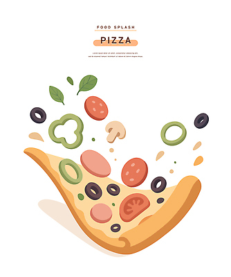 음식 컬러 조각 토마토 일러스트 재료 치즈 피자 요리 식사 이탈리아 맛 허브 크림 올리브 건강식 페퍼로니 스플래쉬 바삭바삭 미각 국내일러스트 AI파일 식물 열매 유럽 컨셉 채소 유제품 패스트푸드 서양음식 감각 소시지 파일형식 벡터