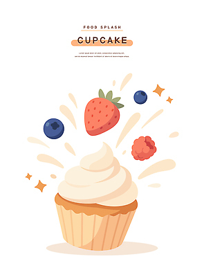 디자인 음식 과일 일러스트 딸기 디저트 파티 카페 빵집 달콤 맛 컵케이크 크림 그림 블루베리 산딸기 색감 창의성 스플래쉬 국내일러스트 AI파일 컨셉 이벤트 케이크 상점 파일형식 벡터