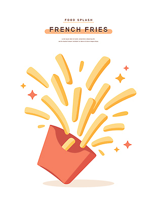 음식 백그라운드 일러스트 디저트 요리 디지털 식사 튀김 감자튀김 맛 포장지 즐거움 그림 흥미 바삭바삭 맛있는 국내일러스트 AI파일 감정 컨셉 포장 감자 파일형식 벡터